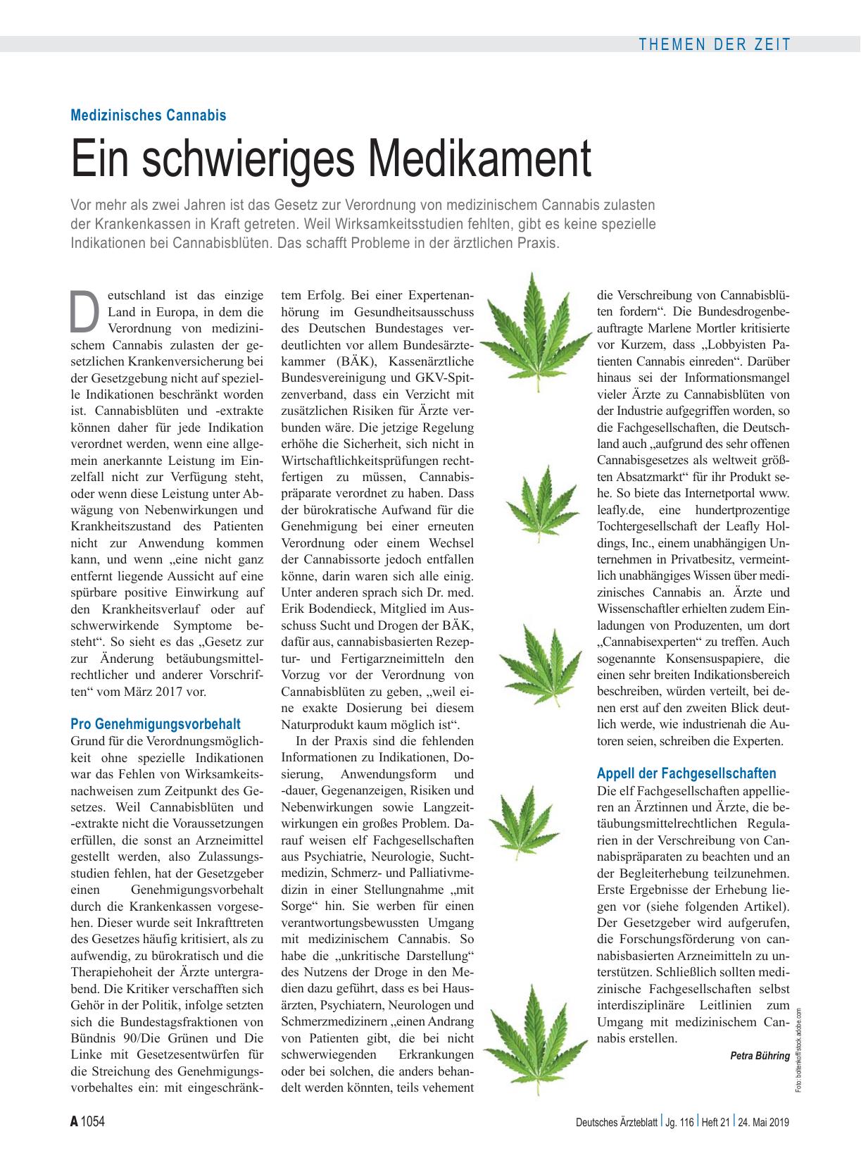 Vorschauseite 1: Medizinisches Cannabis: Ein schwieriges Medikament