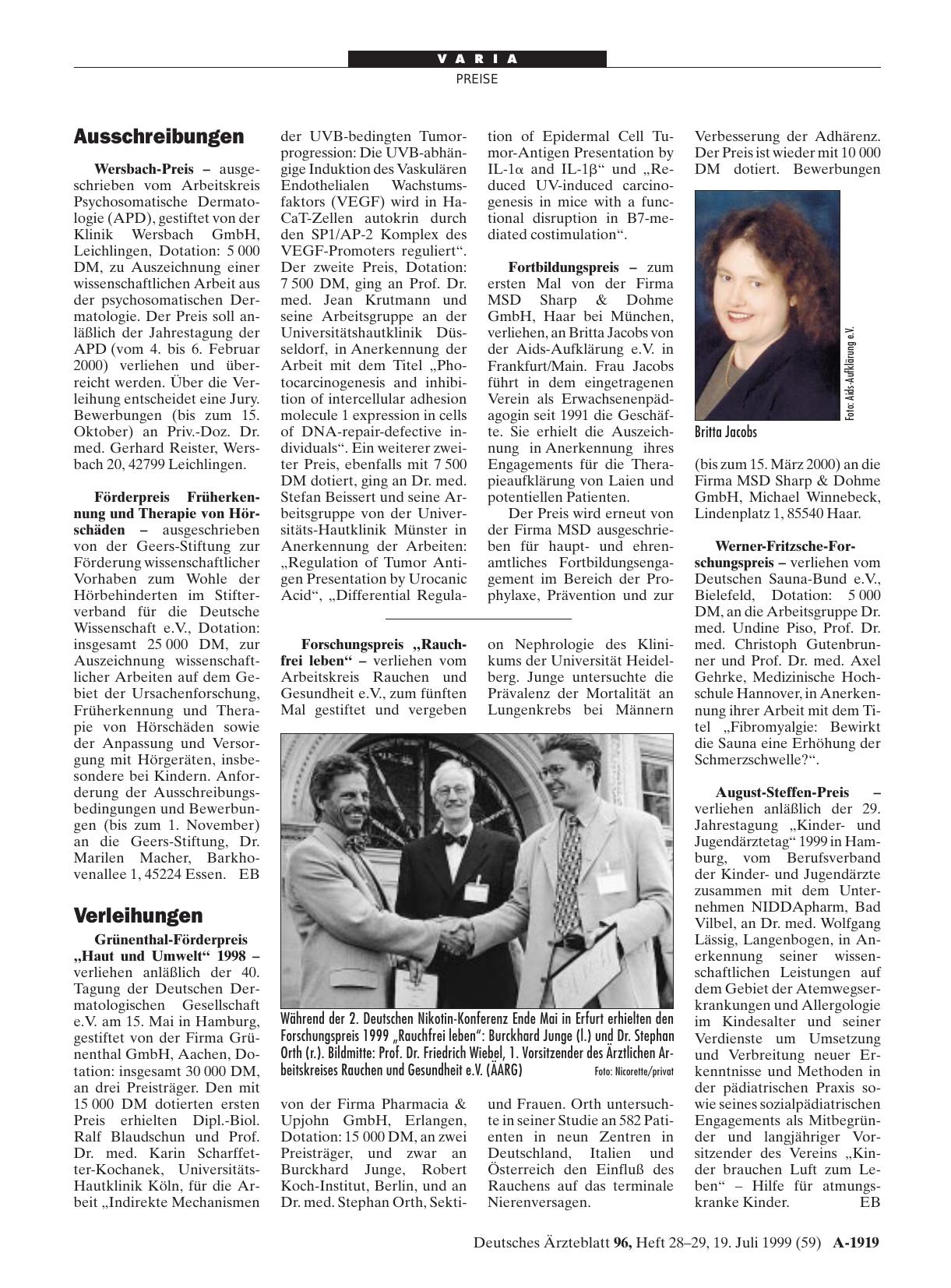 Vorschauseite 1: Ausschreibungen