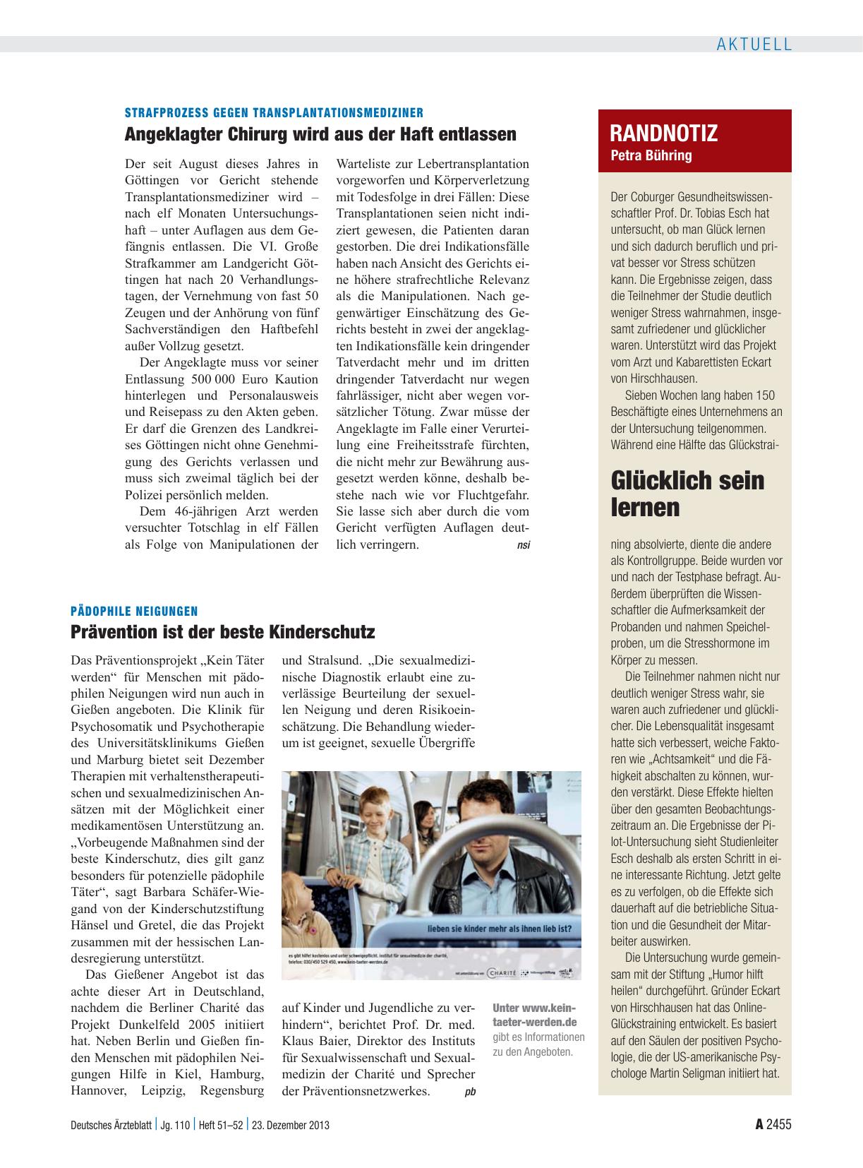 Vorschauseite 1: Strafprozess gegen Transplantationsmediziner: Angeklagter Chirurg wird aus der Haft entlassen