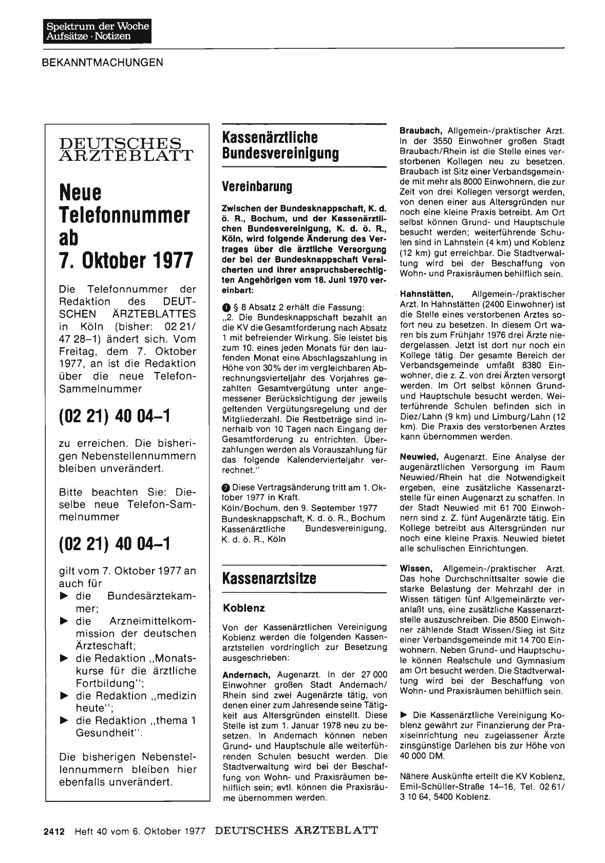 Vorschauseite 1: Kassenarztsitze