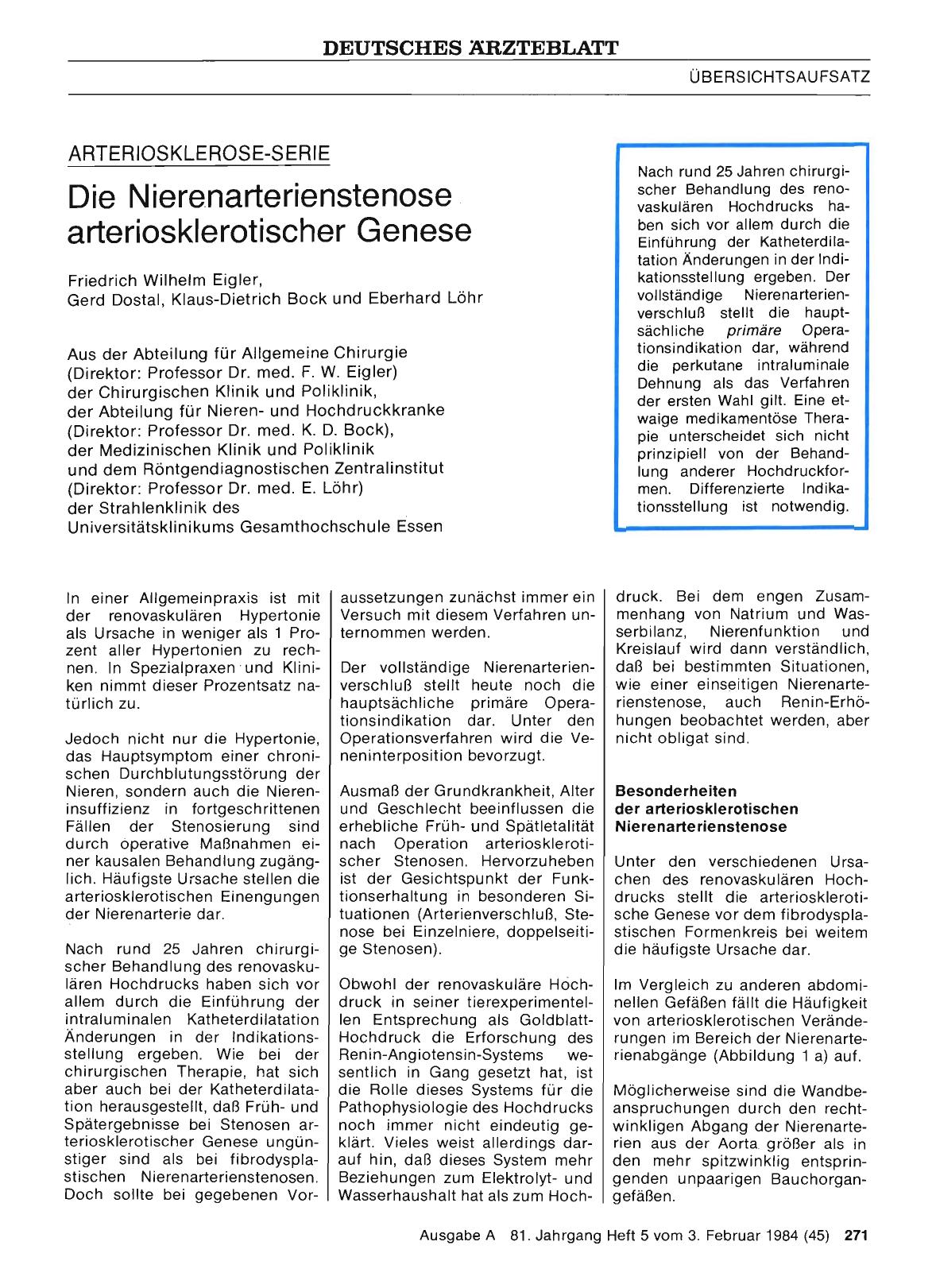 Vorschauseite 1: Die Nierenarterienstenose arteriosklerotischer Genese