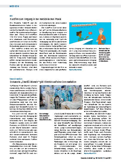 Vorschauseite 1: HIV: Kurzfilm zum Umgang in der medizinischen Praxis
