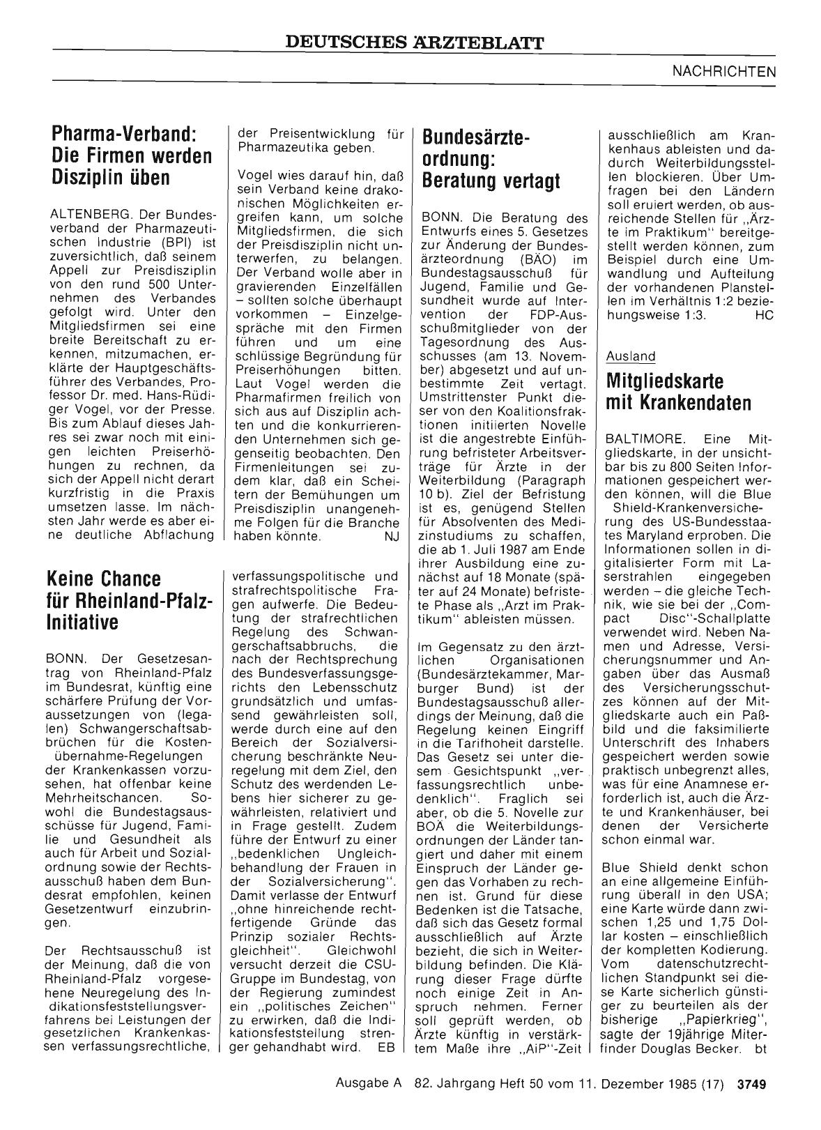 Vorschauseite 1: Keine Chance für Rheinland-Pfalz-Initiative