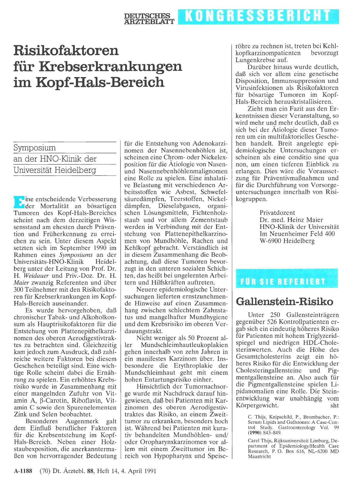Vorschauseite 1: Gallenstein-Risiko