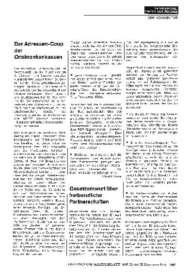 Vorschauseite 1: Der Adressen-Coup der Ortskrankenkassen