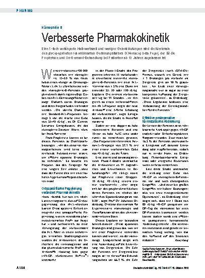 Vorschauseite 1: Hämophilie B: Verbesserte Pharmakokinetik