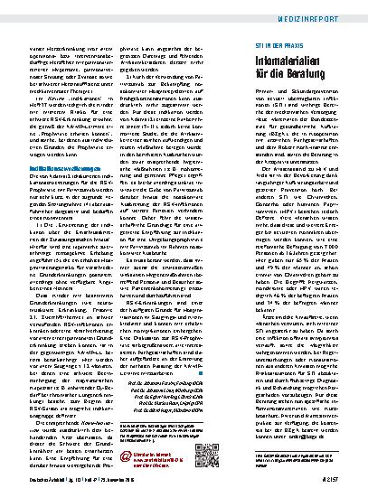 Vorschauseite 1: STI in der Praxis: Infomaterialien für die Beratung