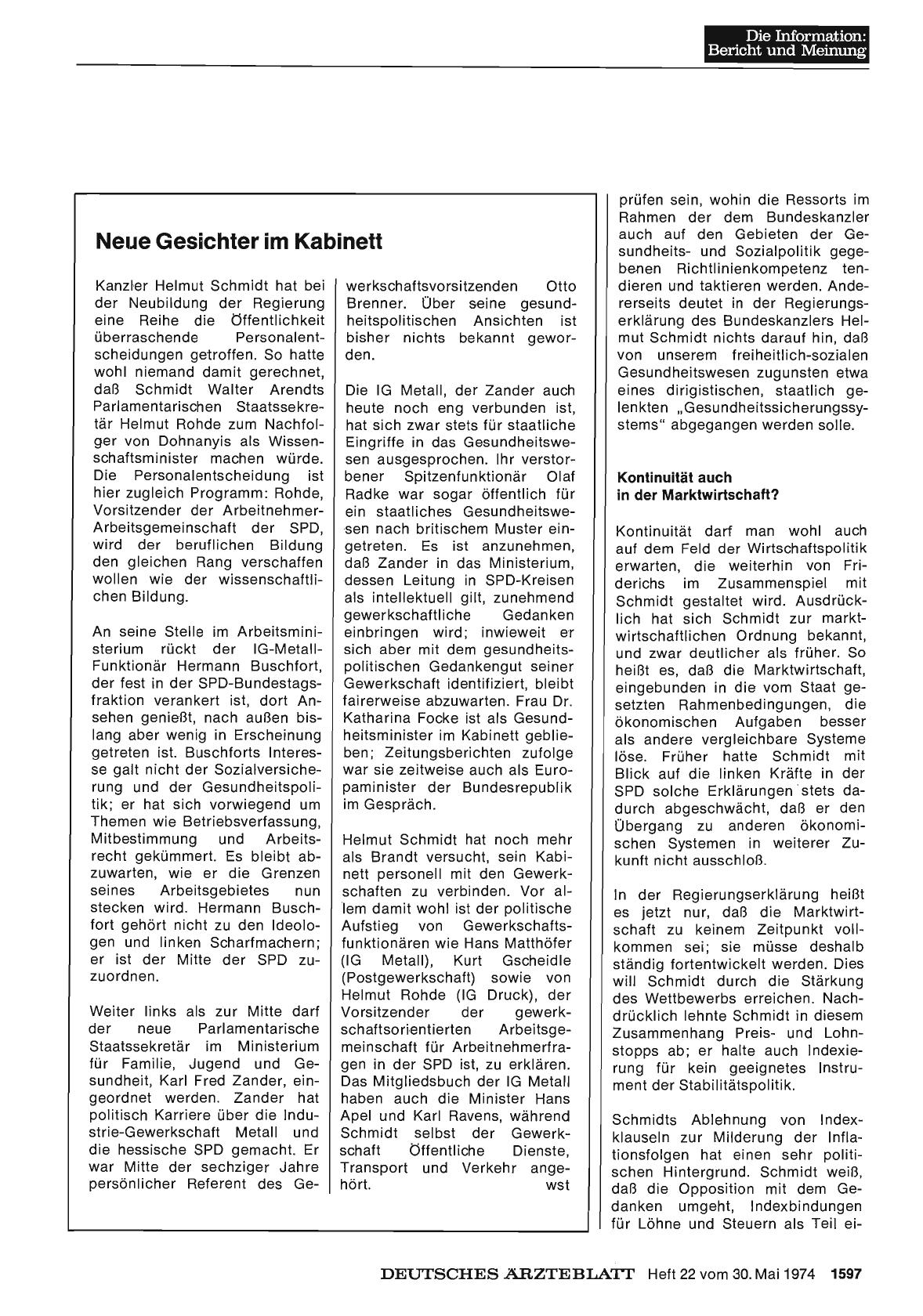 Vorschauseite 1: Neue Gesichter im Kabinett