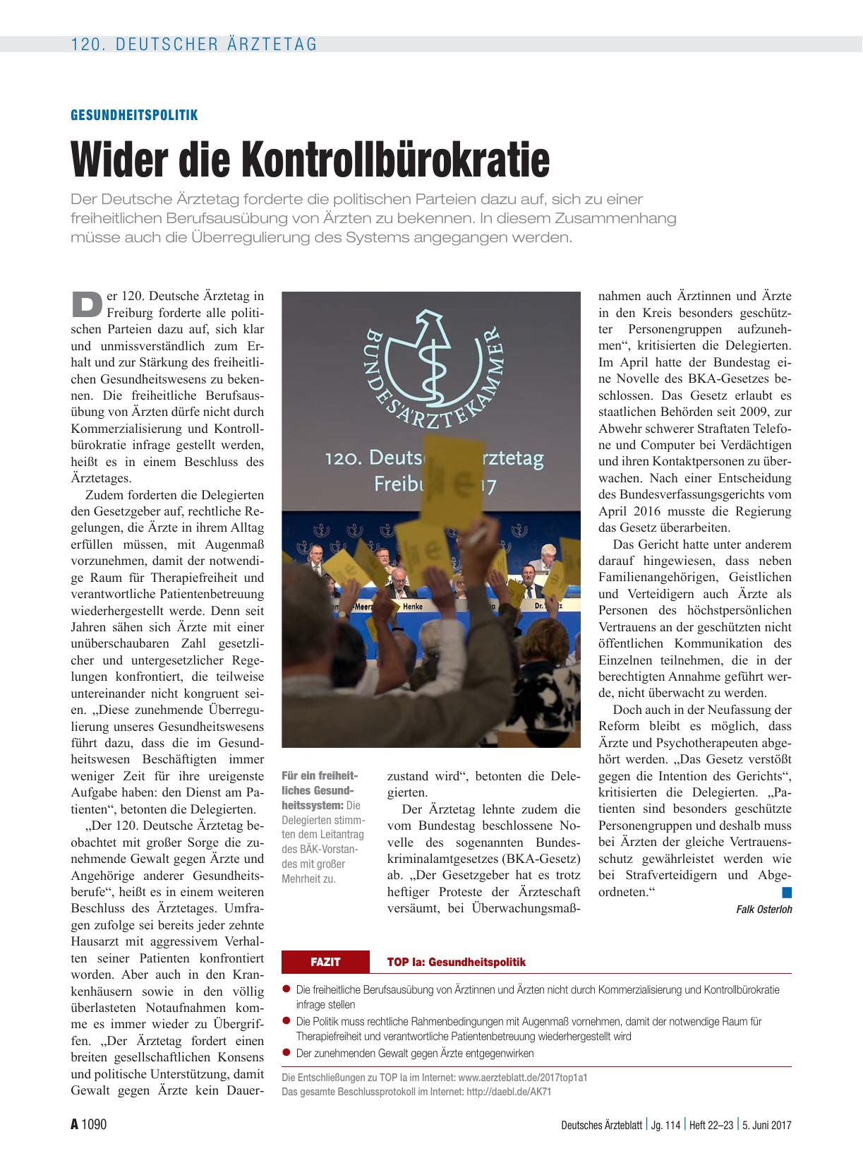 Vorschauseite 1: Gesundheitspolitik: Wider die Kontrollbürokratie