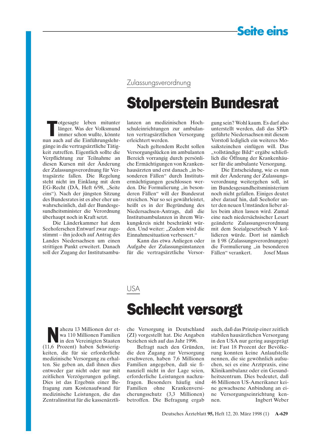 Vorschauseite 1: USA: Schlecht versorgt