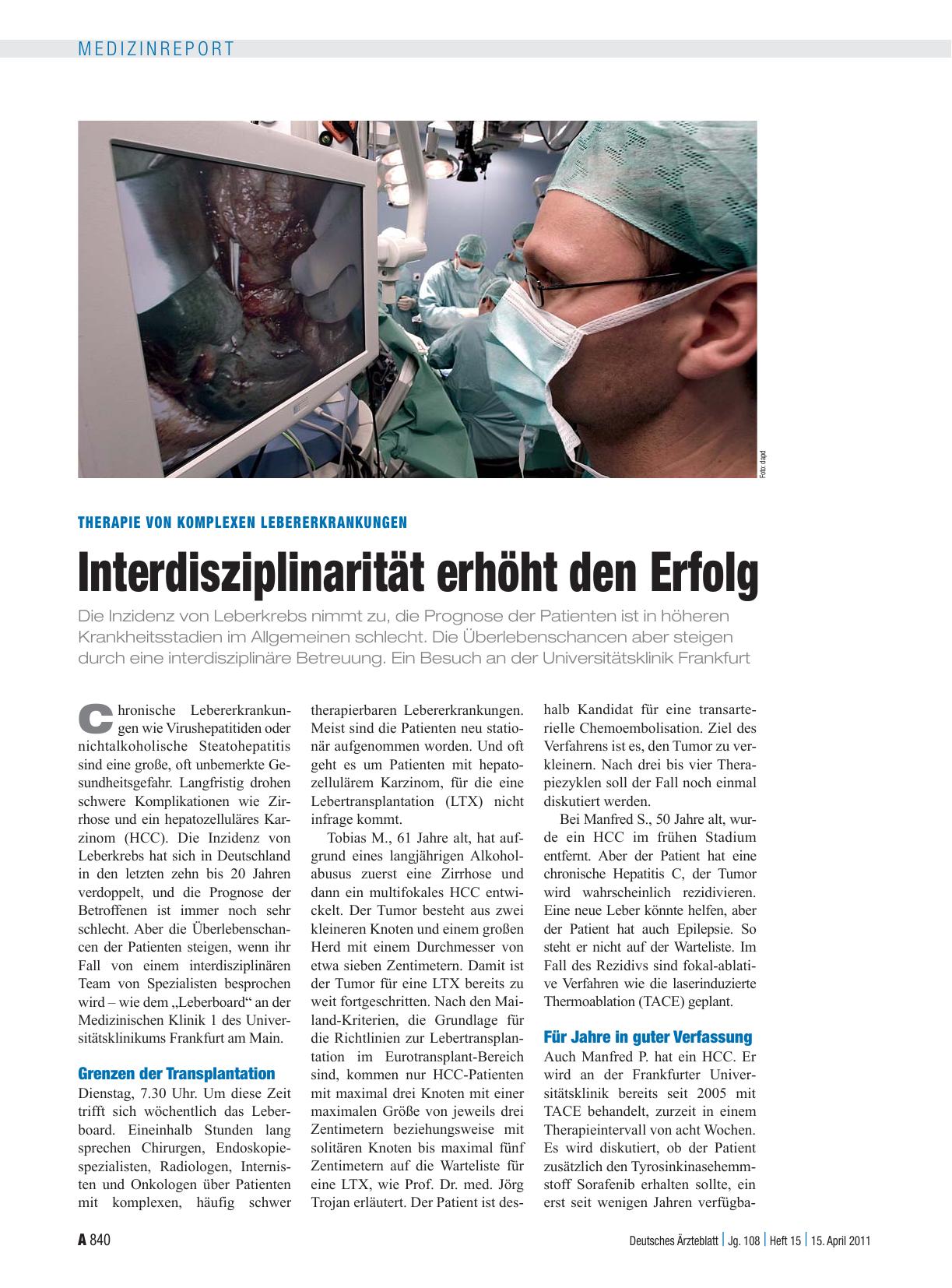 Vorschauseite 1: Therapie von komplexen Lebererkrankungen: Interdisziplinarität erhöht den Erfolg