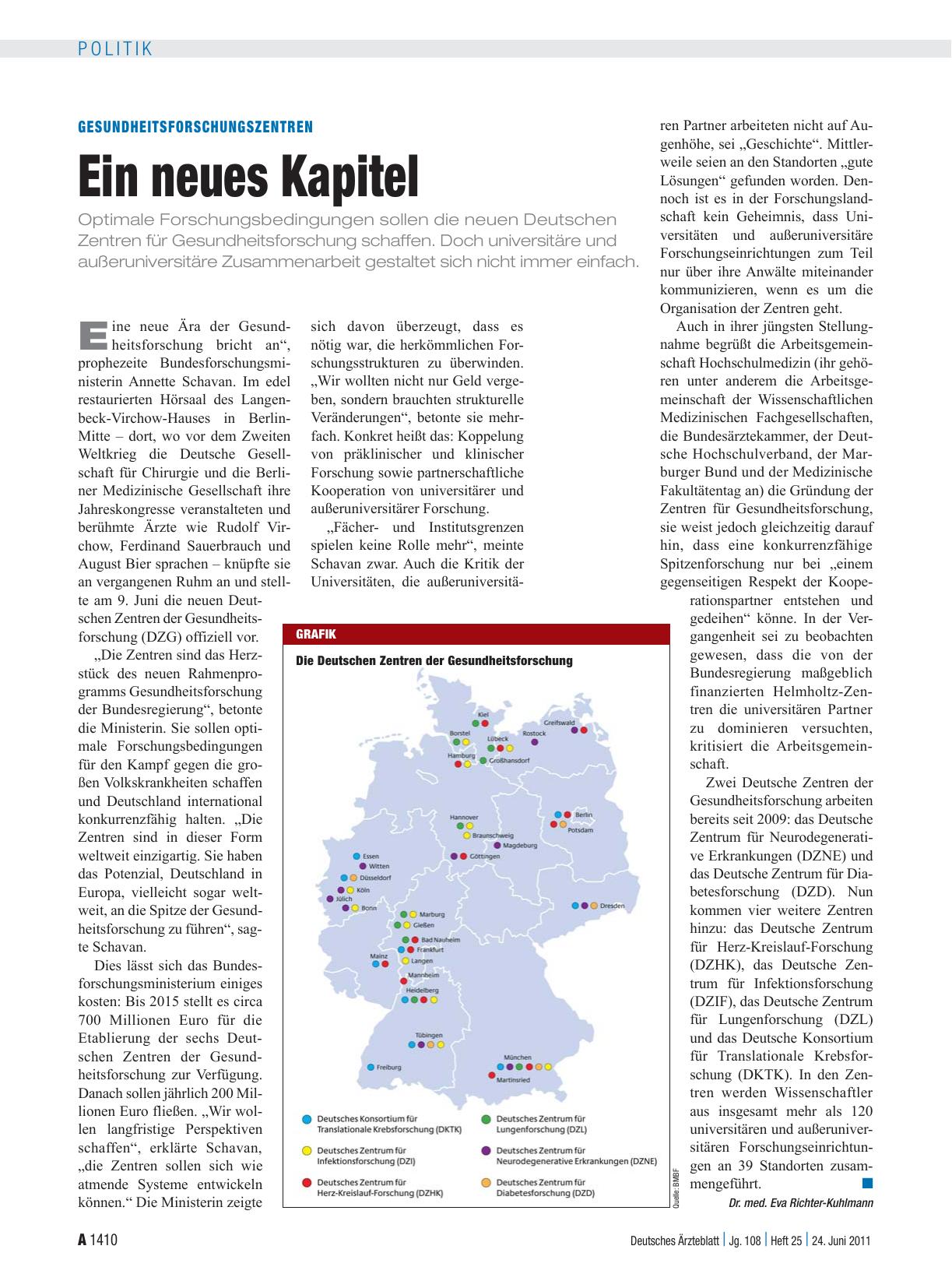 Vorschauseite 1: Gesundheitsforschungszentren: Ein neues Kapitel