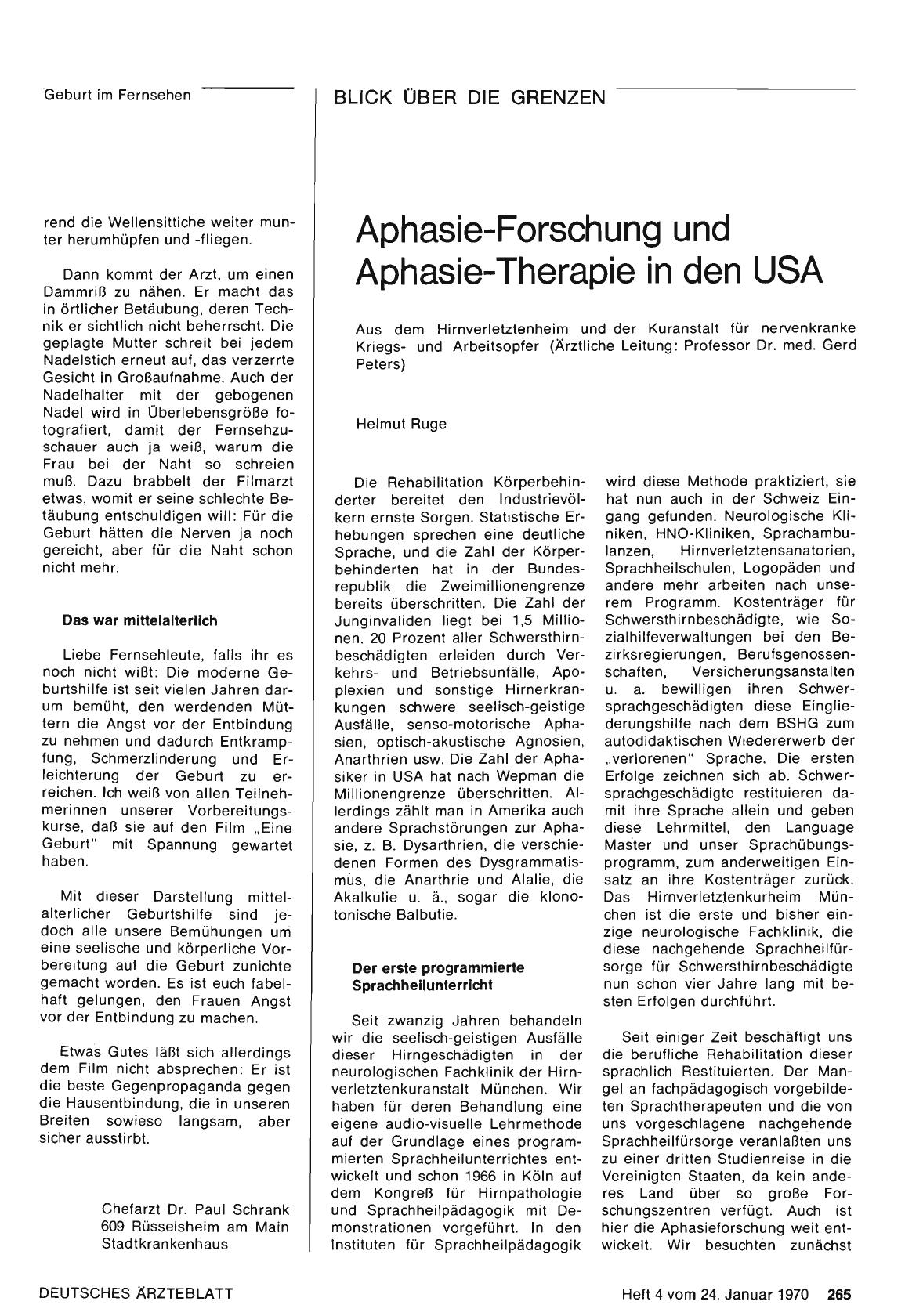 Vorschauseite 1: Aphasie-Forschung und Aphasie-Therapie in den USA