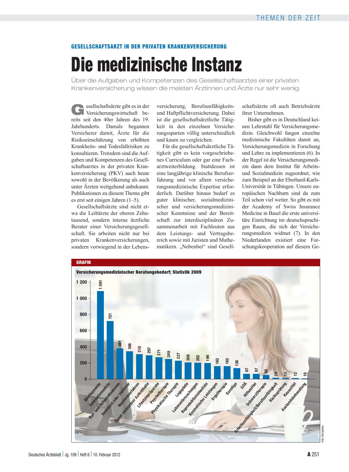 Vorschauseite 1: Gesellschaftsarzt in der privaten Krankenversicherung: Die medizinische Instanz