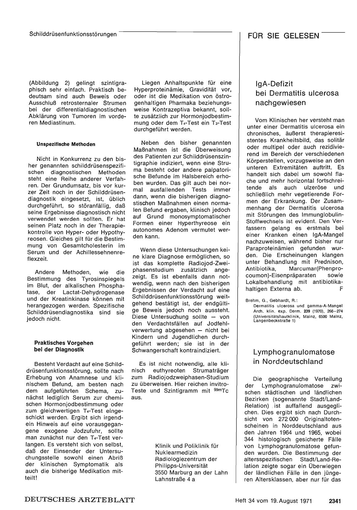 Vorschauseite 1: Lymphogranulomatose in Norddeutschland