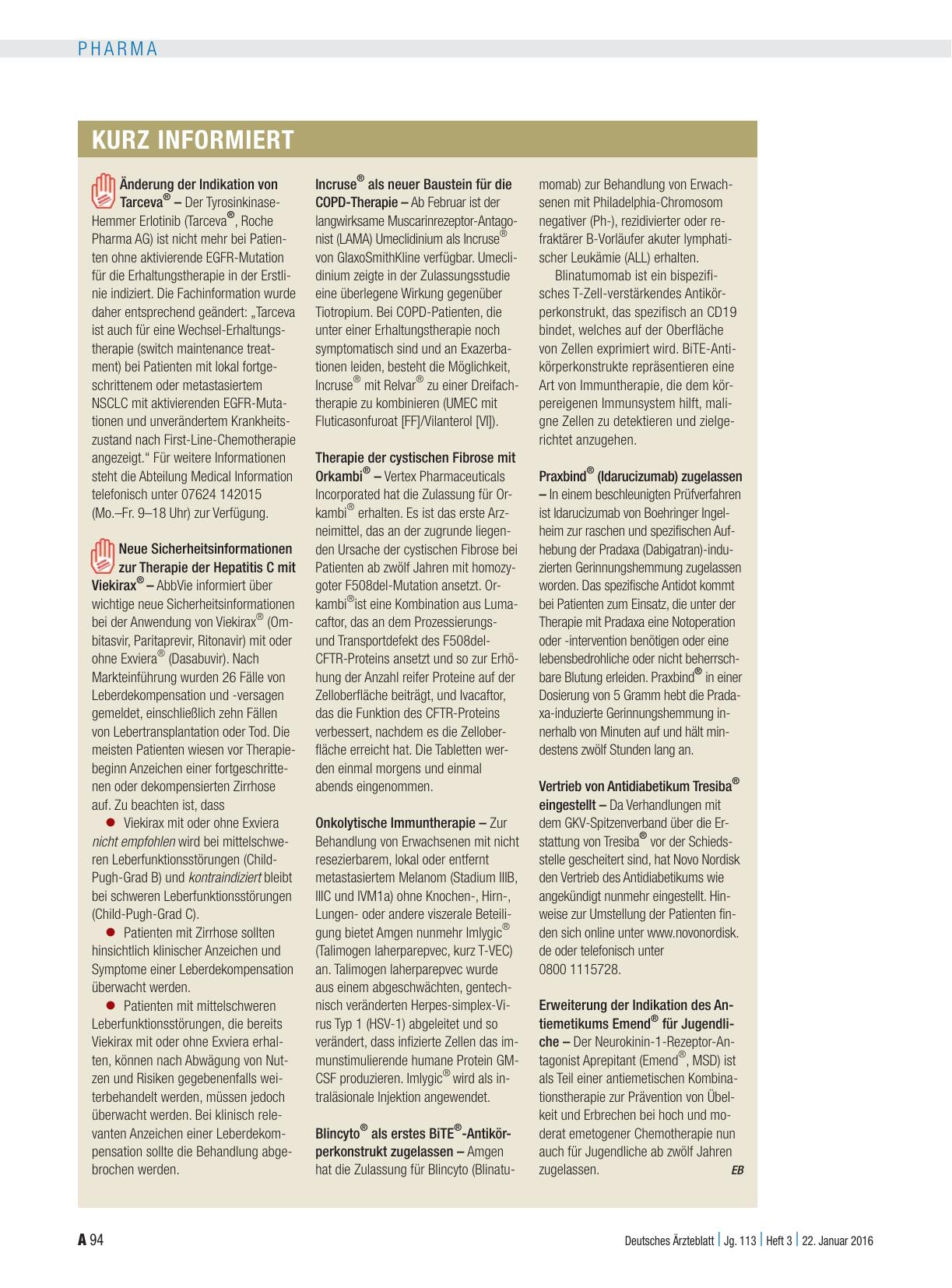 Vorschauseite 1: Kurz informiert