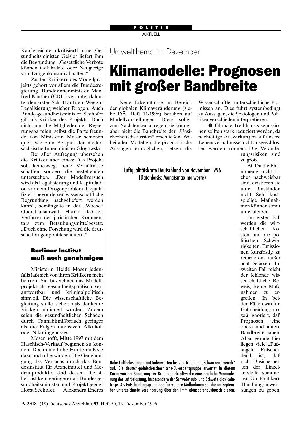 Vorschauseite 1: Umweltthema im Dezember – Klimamodelle: Prognosen mit großer Bandbreite