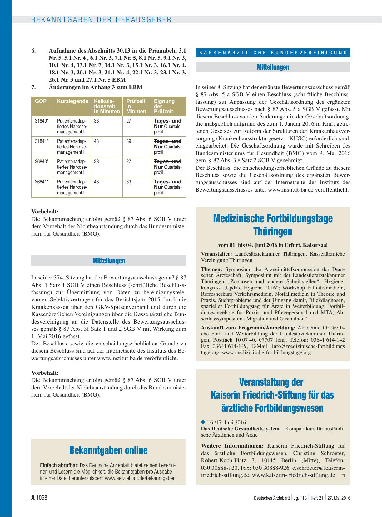 Vorschauseite 1: Veranstaltung der Kaiserin Friedrich-Stiftung für das ärztliche Fortbildungswesen