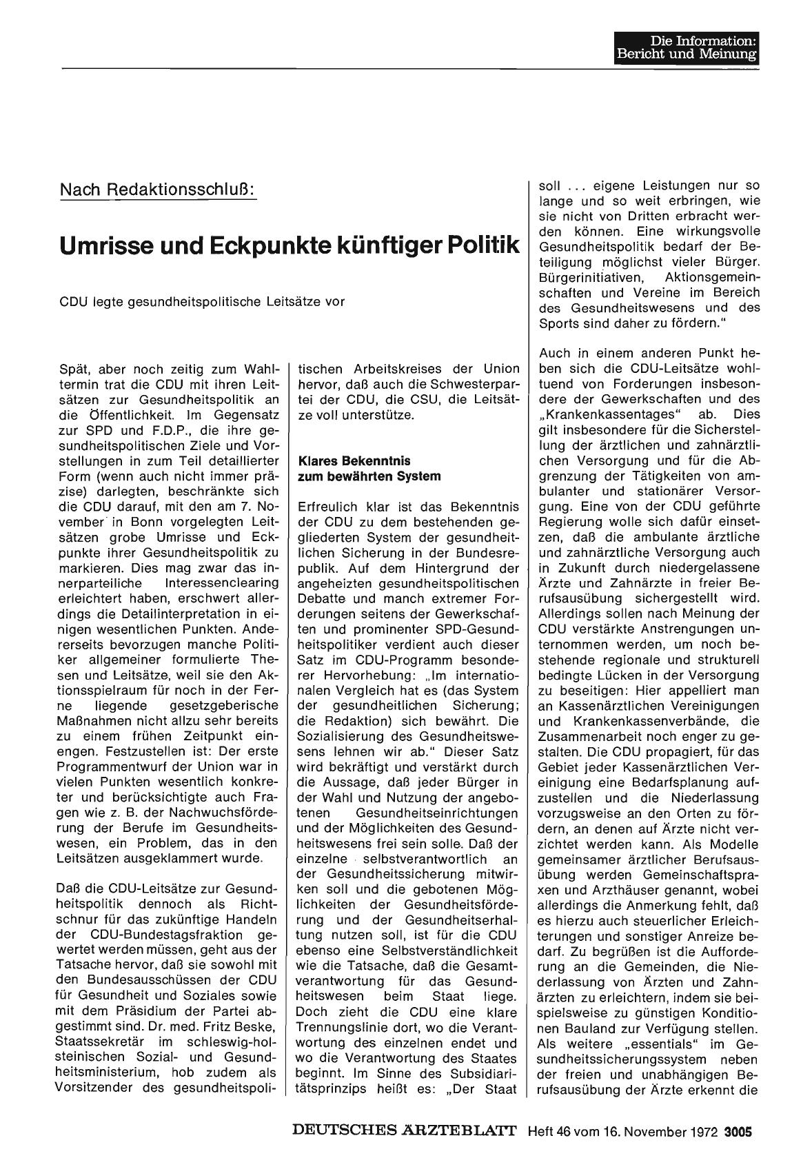 Vorschauseite 1: Nach Redaktionsschluß: Umrisse und Eckpunkte künftiger Politik