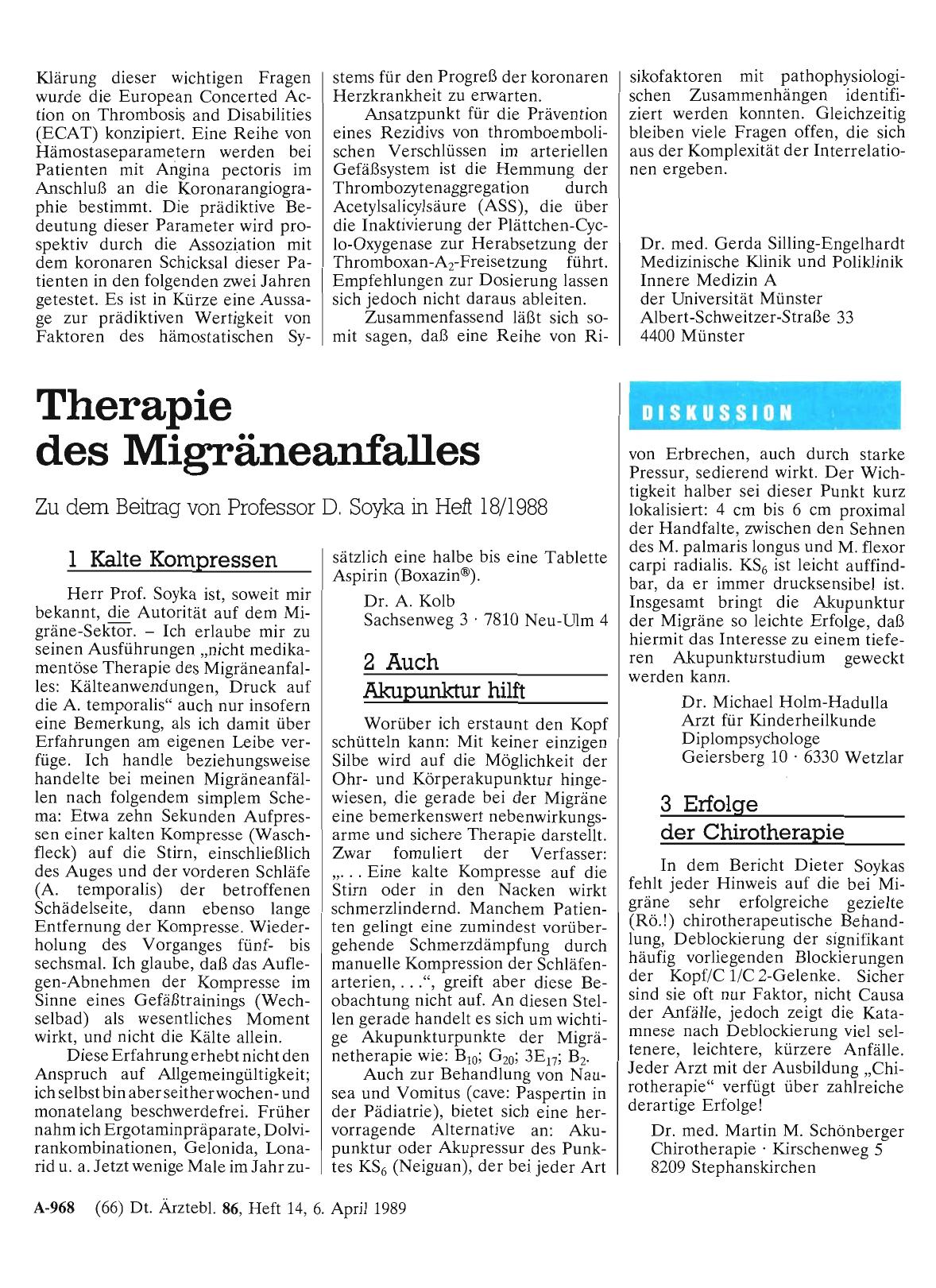 Vorschauseite 1: Therapie des Migräneanfalles: 1 Kalte Kompressen