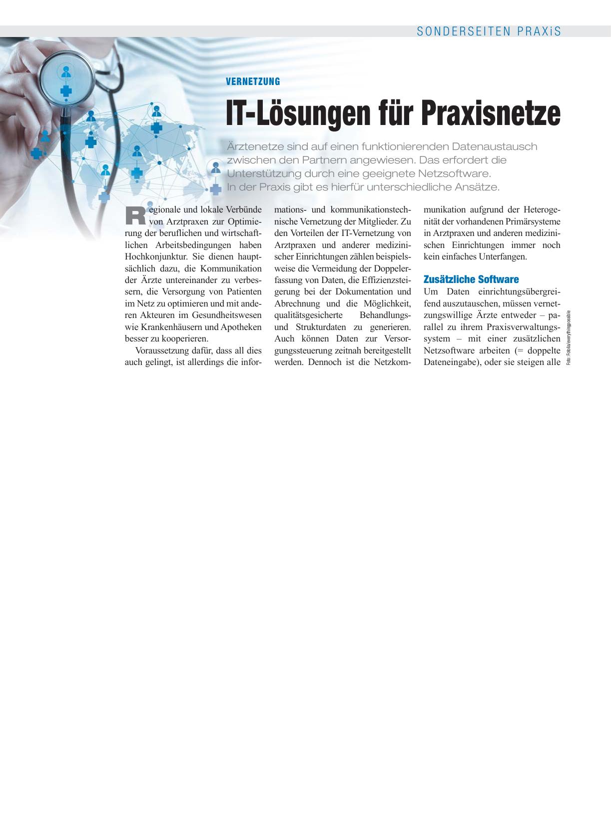 Vorschauseite 1: Vernetzung: IT-Lösungen für Praxisnetze