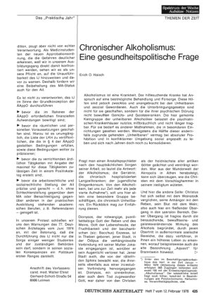 Vorschauseite 1: Chronischer Alkoholismus: Eine gesundheitspolitische Frage