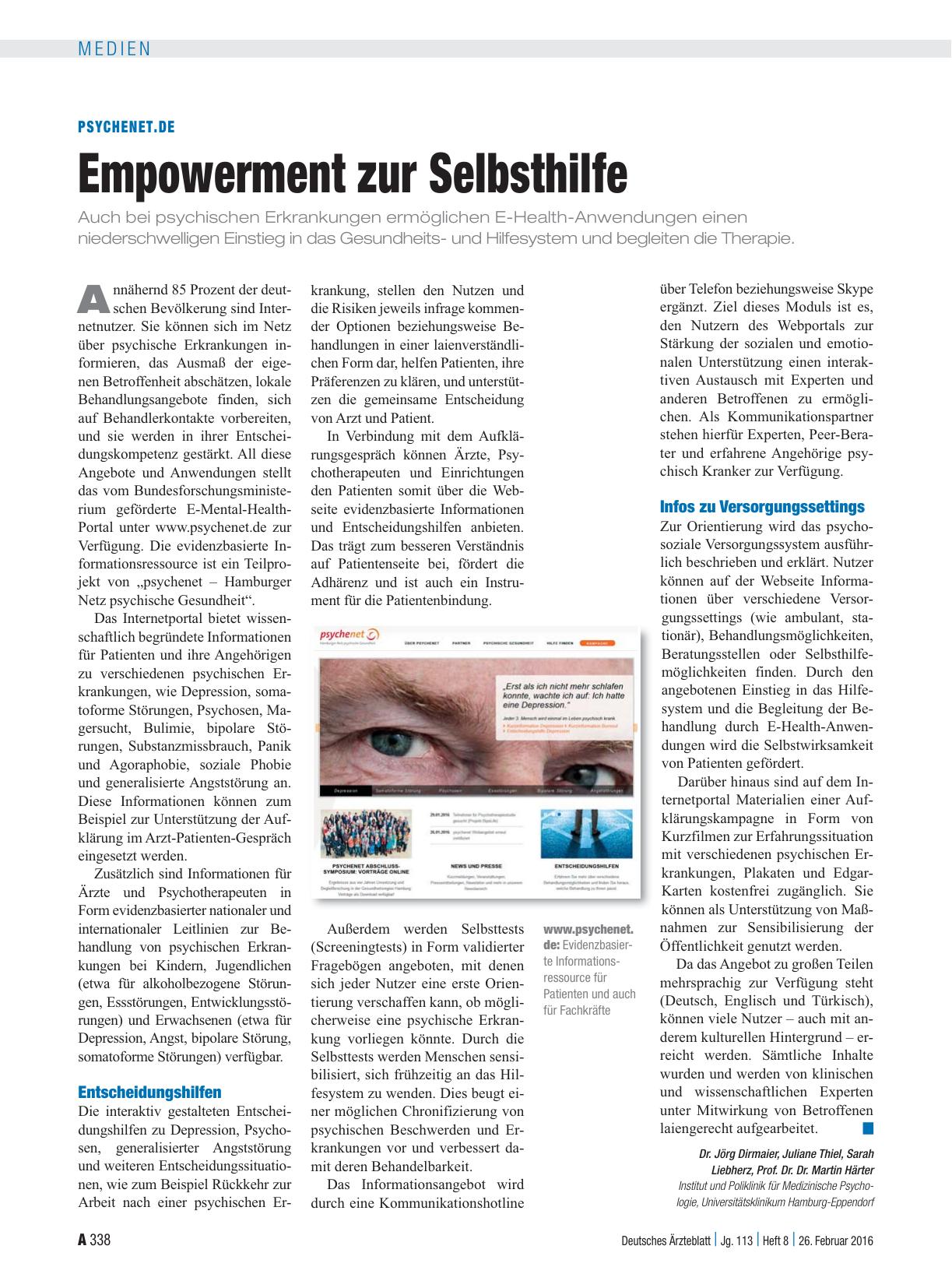 Vorschauseite 1: psychenet. de: Empowerment zur Selbsthilfe