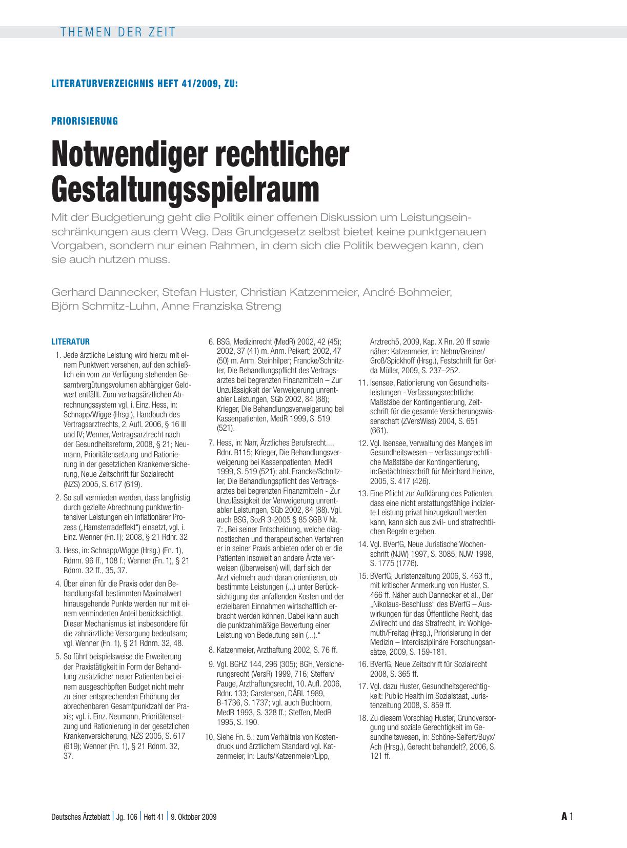 Vorschauseite 5: Priorisierung: Notwendiger rechtlicher Gestaltungsspielraum