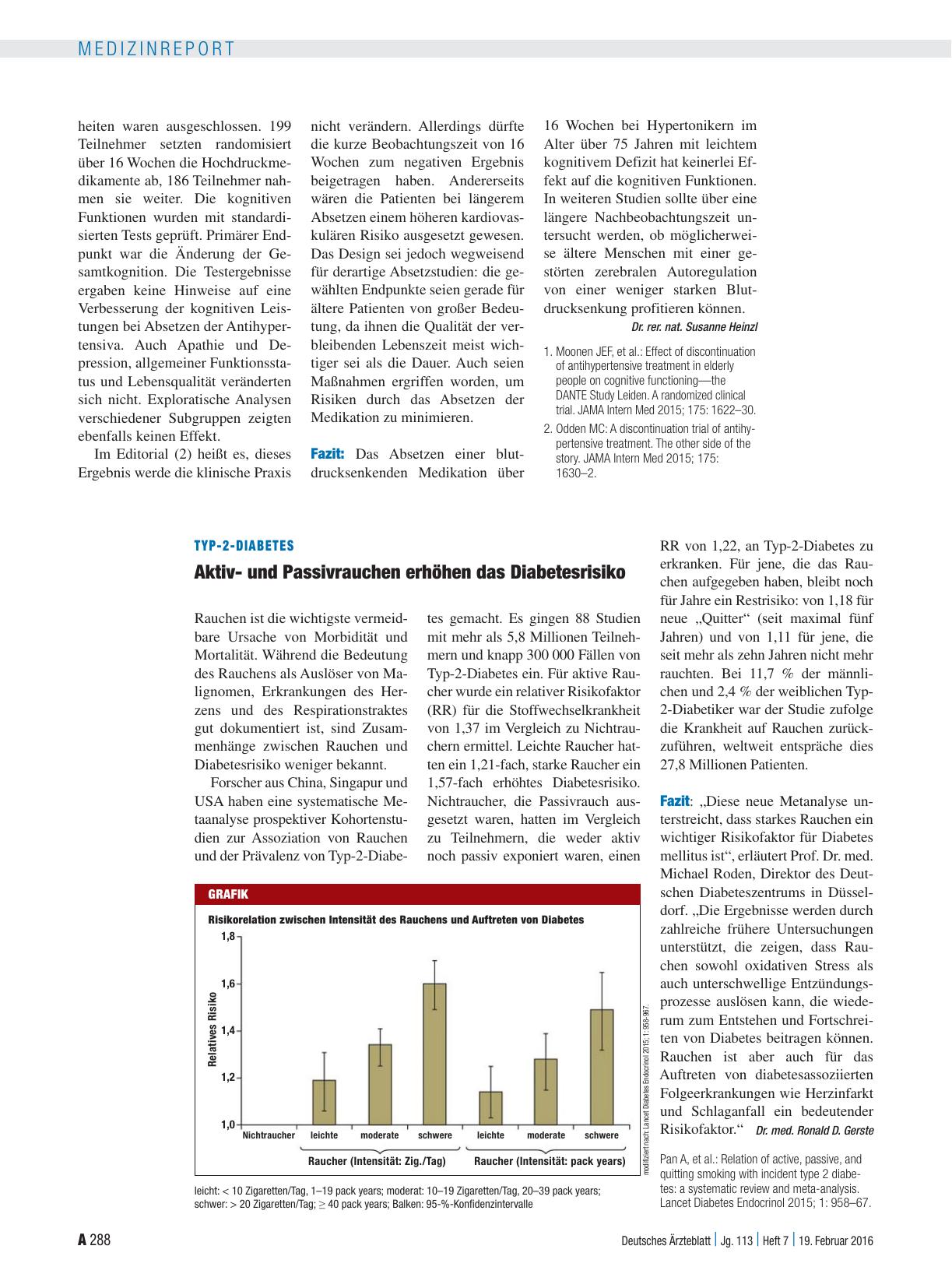Vorschauseite 1: Typ-2-Diabetes: Aktivund Passivrauchen erhöhen das Diabetesrisiko