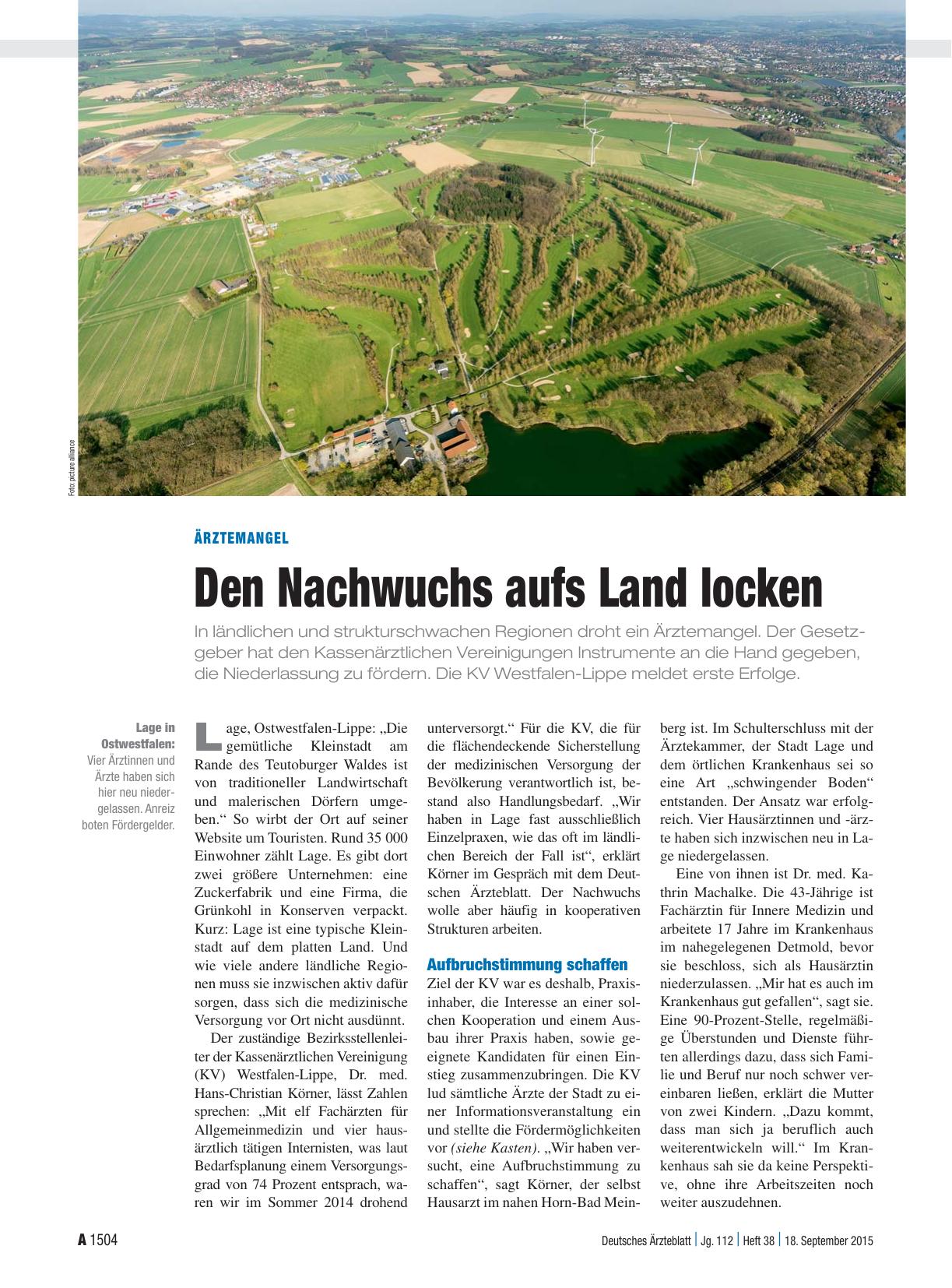 Vorschauseite 1: Ärztemangel: Den Nachwuchs aufs Land locken