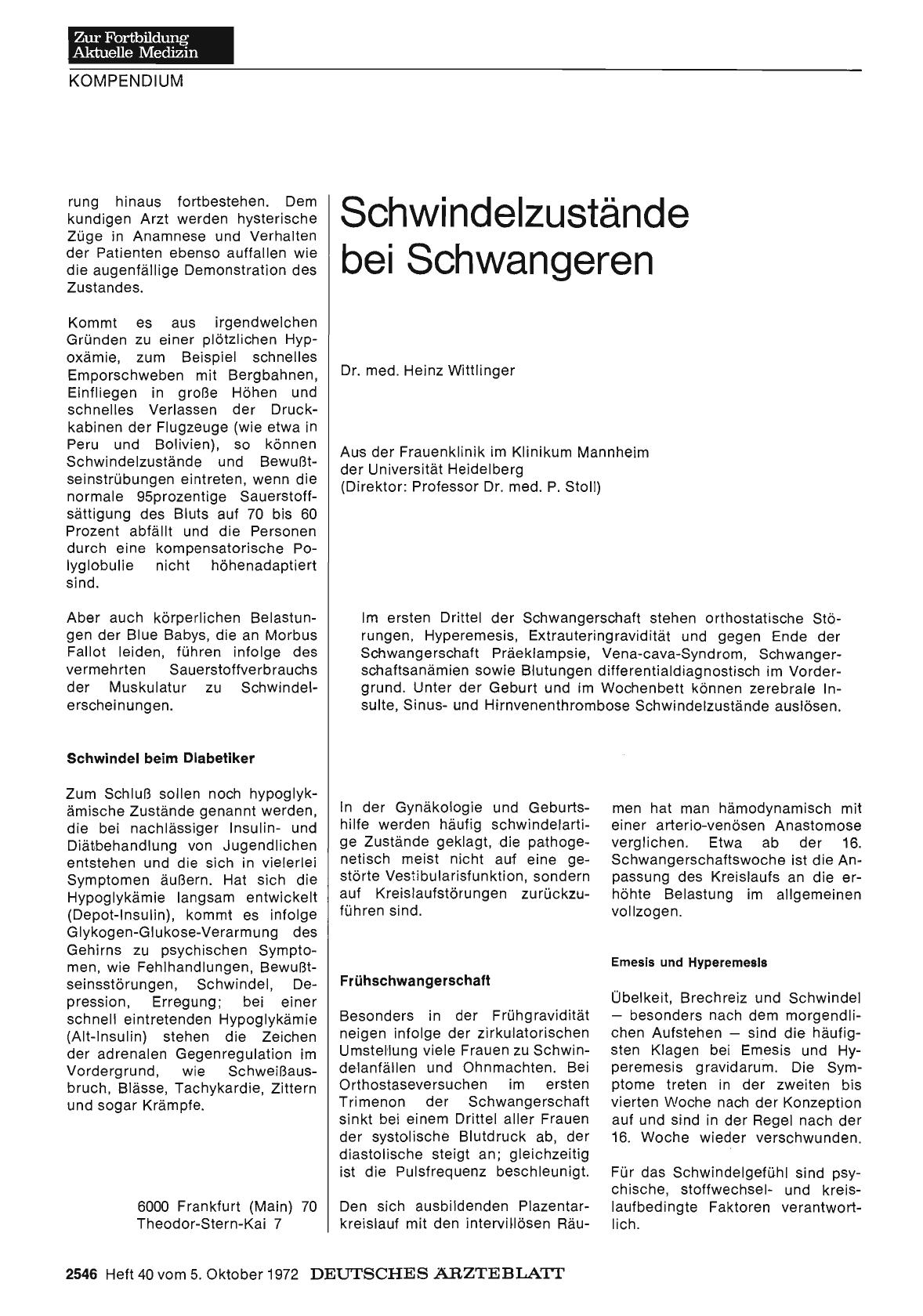 Vorschauseite 1: Schwindelzustände bei Schwangeren