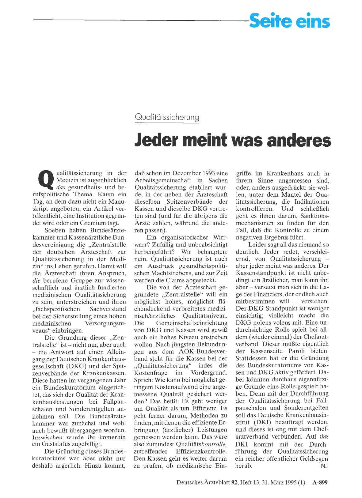 Vorschauseite 1: Qualitätssicherung: Jeder meint was anderes
