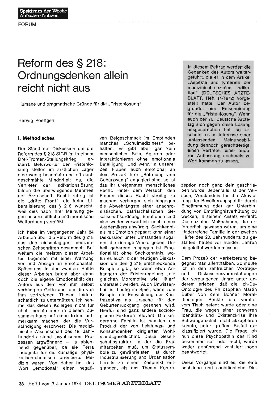Vorschauseite 1: Reform des § 218: Ordnungsdenken allein reicht nicht aus