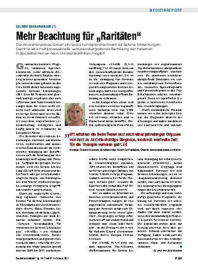 Vorschauseite 1: Seltene Erkrankungen (1): Mehr Beachtung für „Raritäten“