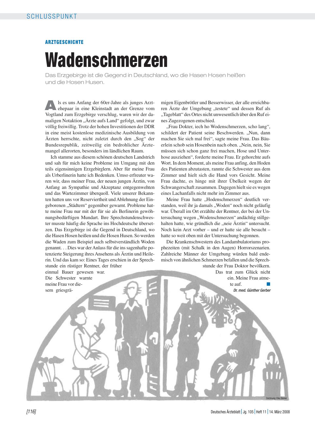 Vorschauseite 1: Arztgeschichte: Wadenschmerzen