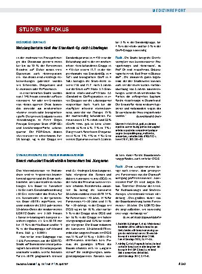 Vorschauseite 1: Deszensus genitalis: Netzimplantate sind der Standard-Op nicht überlegen