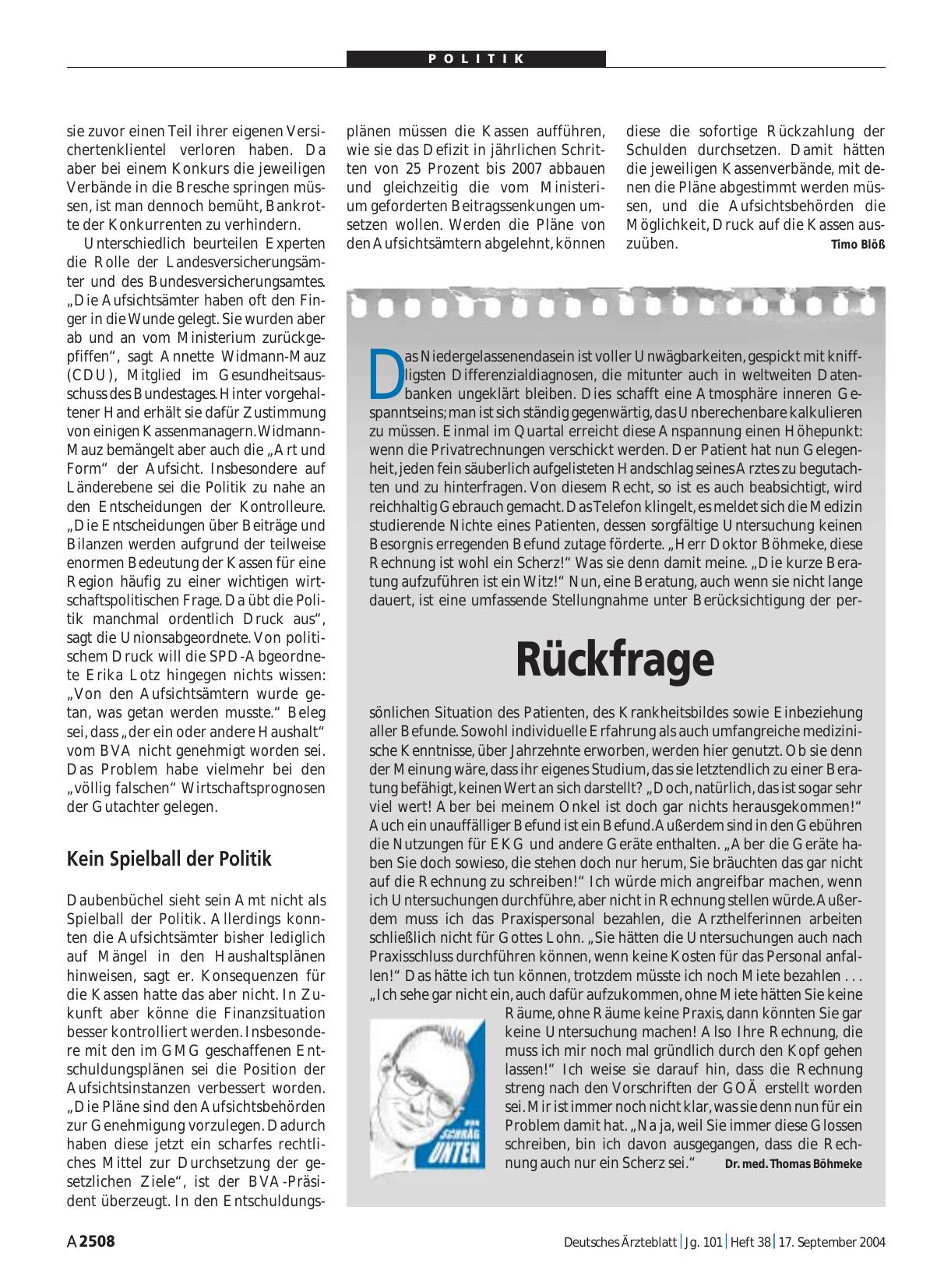 Vorschauseite 1: Rückfrage