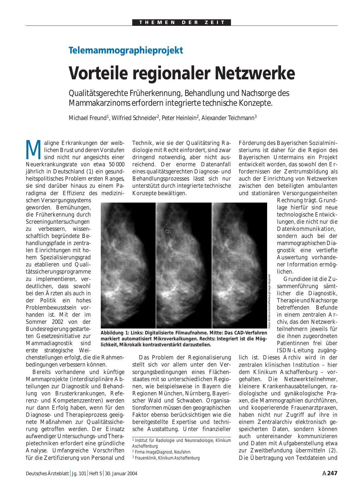 Vorschauseite 1: Telemammographieprojekt: Vorteile regionaler Netzwerke
