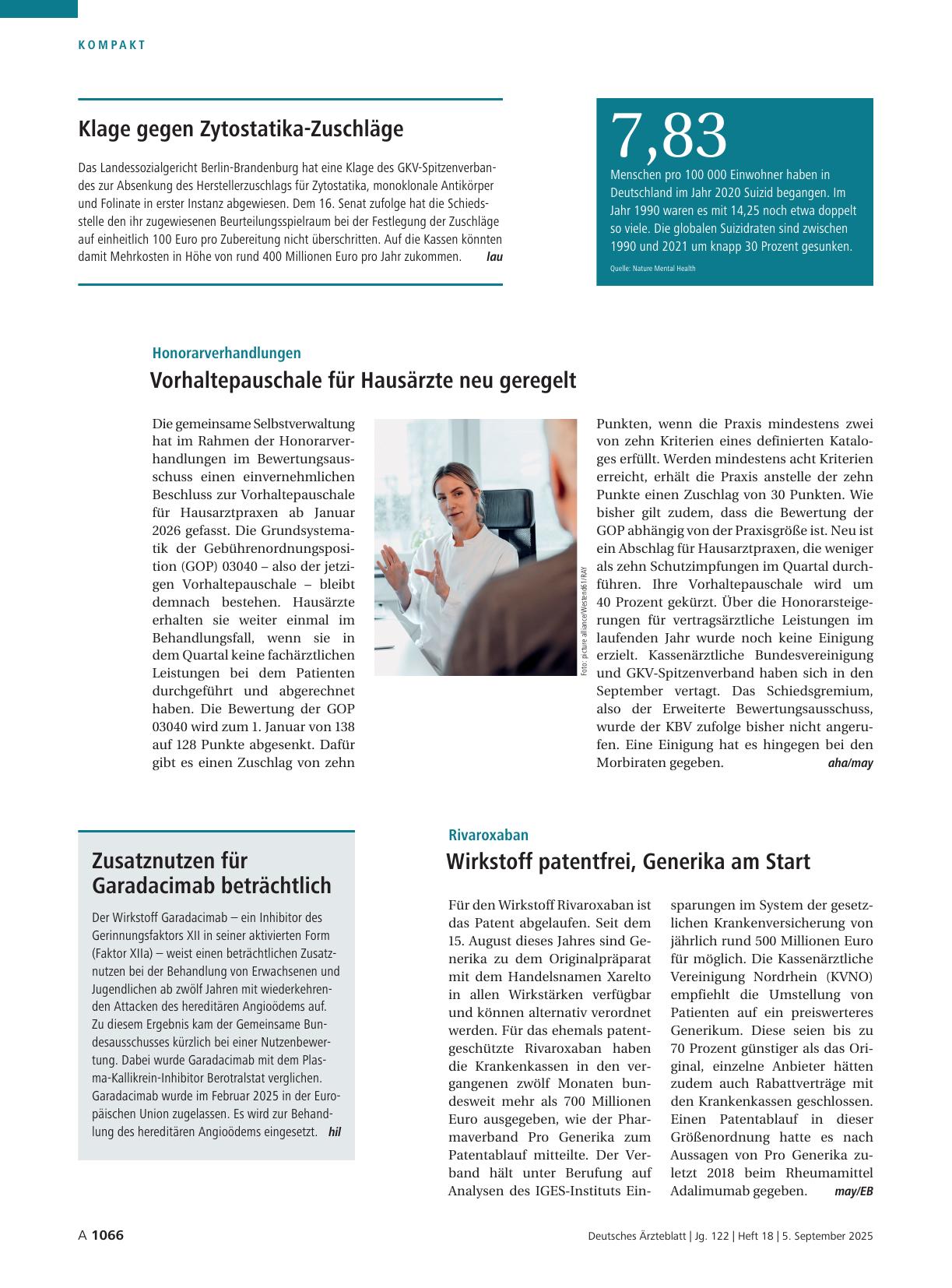 Vorschauseite 1: Rivaroxaban: Wirkstoff patentfrei, Generika am Start