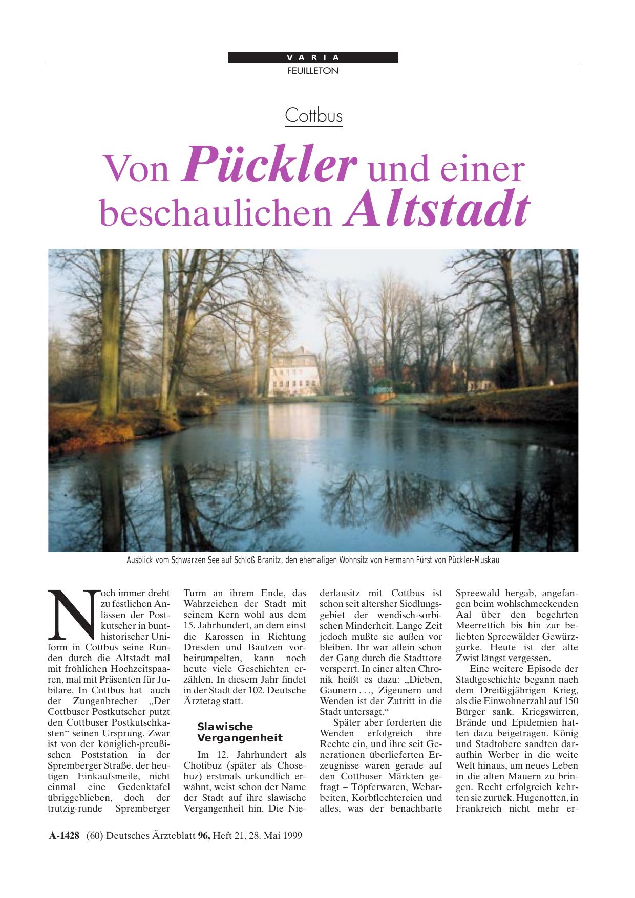 Vorschauseite 1: Cottbus: Von Pückler und einer beschaulichen Altstadt