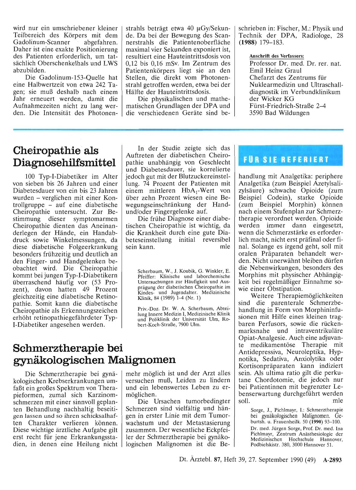 Vorschauseite 1: Sch. merztherapie bei gynäkologischen Malignomen