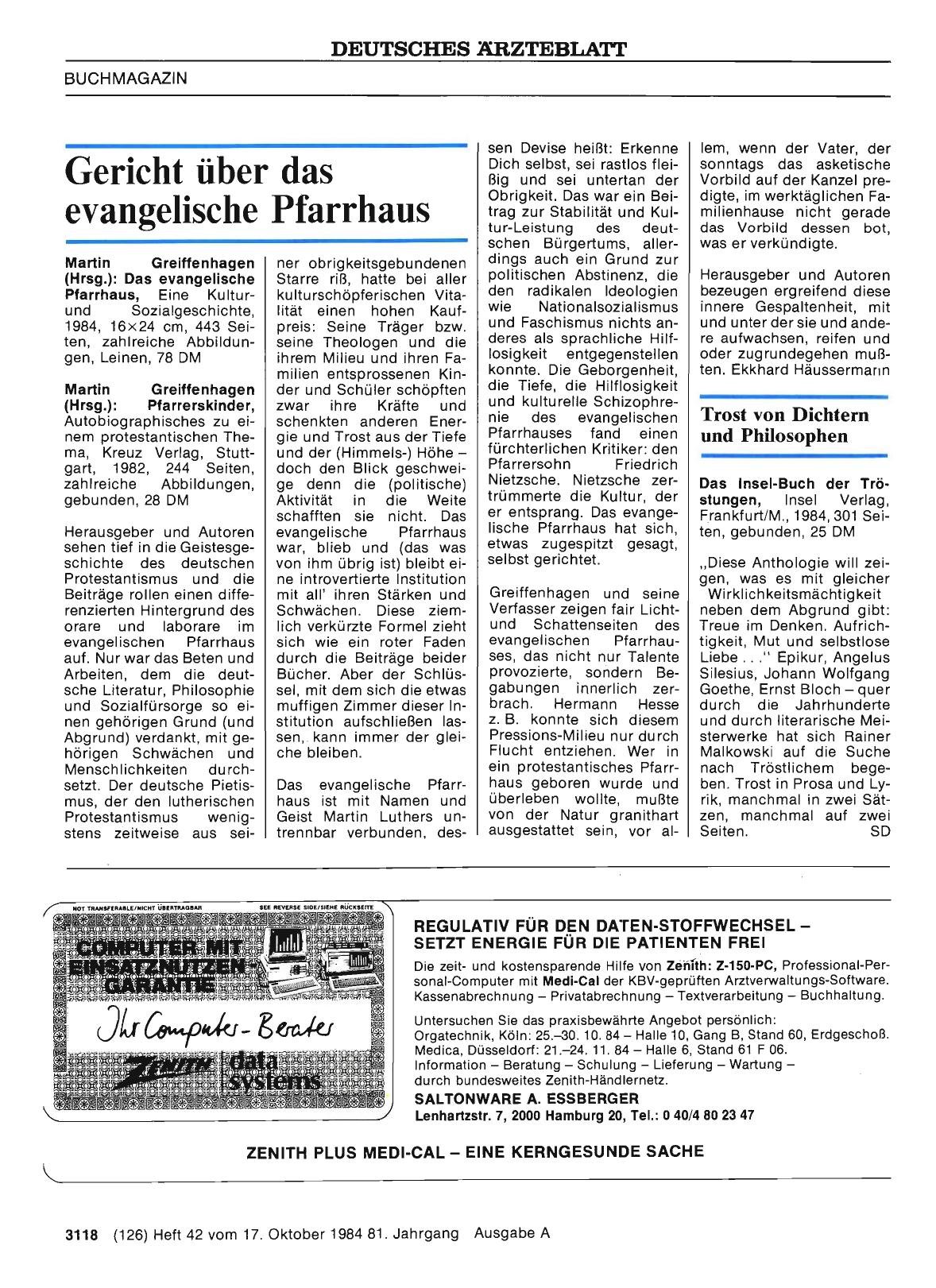 Vorschauseite 1: Gericht über das evangelische Pfarrhaus
