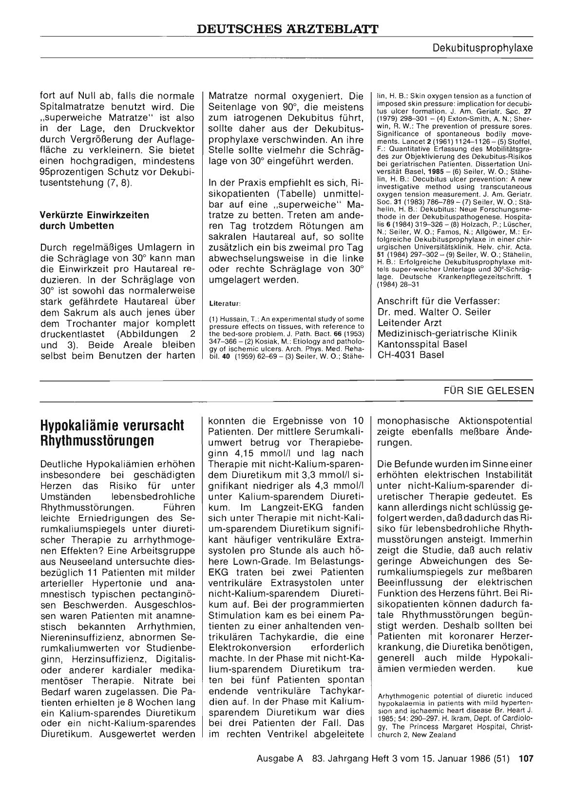 Vorschauseite 1: Hypokaliämie verursacht Rhythmusstörungen