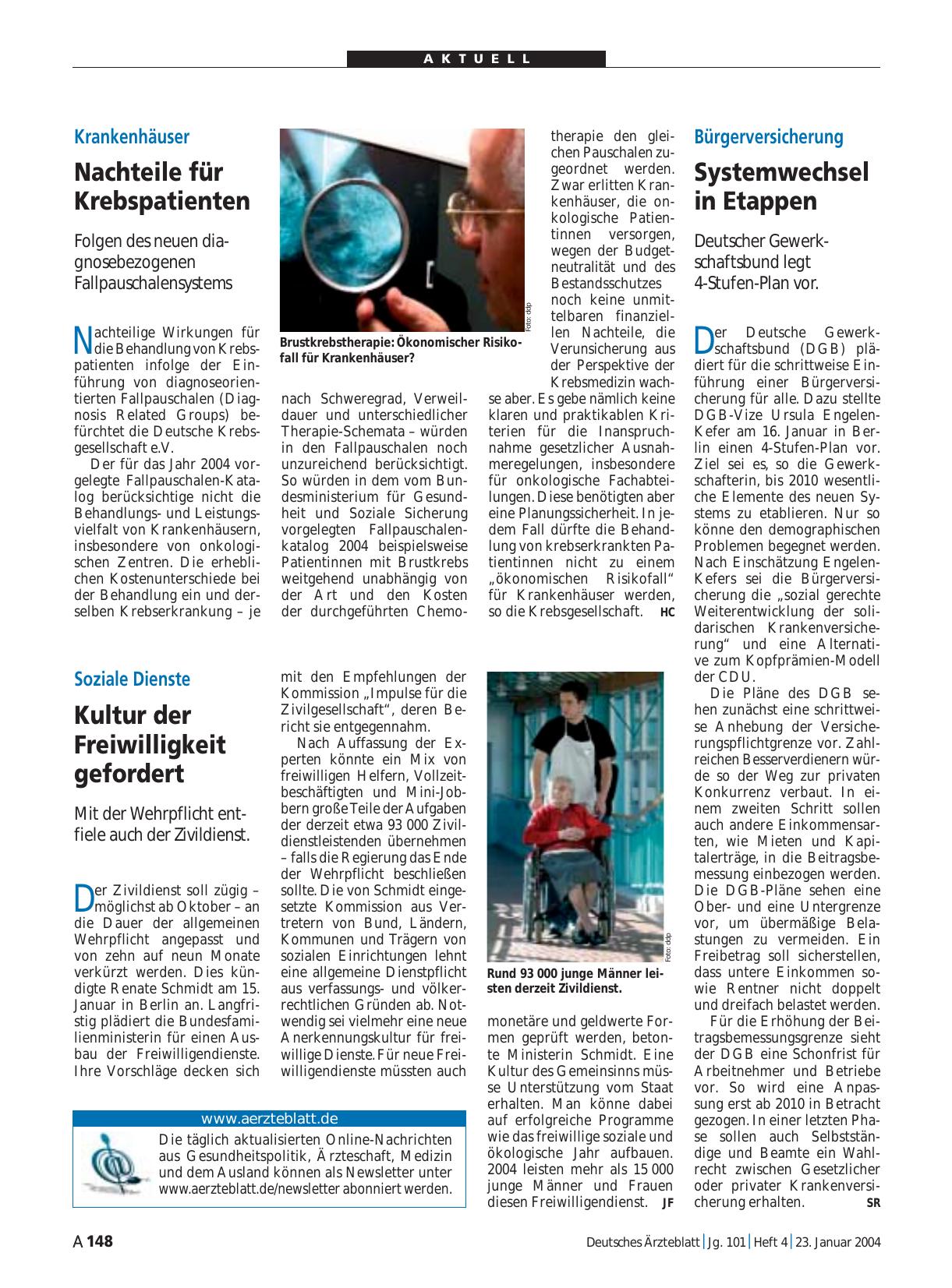 Vorschauseite 1: Krankenhäuser: Nachteile für Krebspatienten