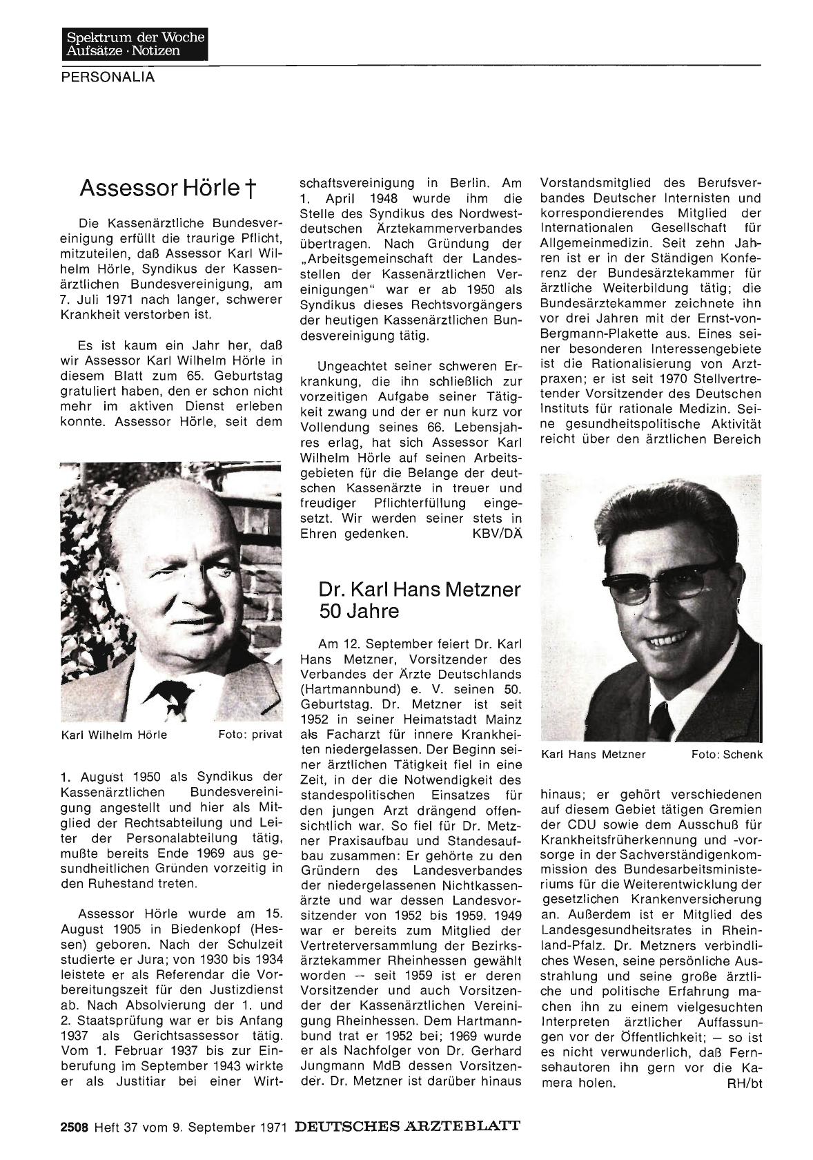 Vorschauseite 1: Assessor Hörle †