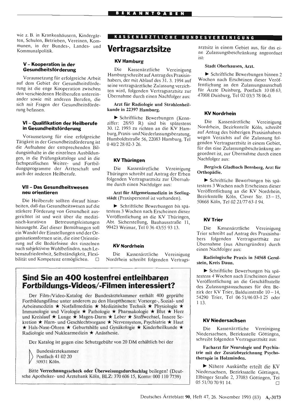 Vorschauseite 1: Vertragsarztsitze