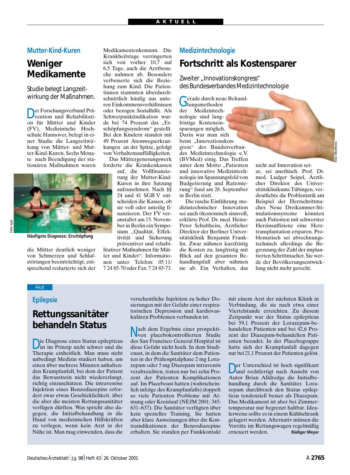 Vorschauseite 1: Epilepsie: Rettungssanitäter behandeln Status