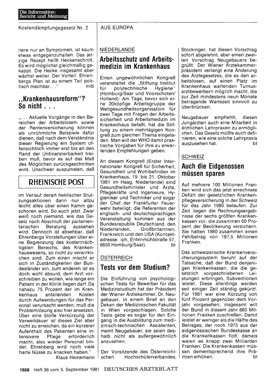 Vorschauseite 1: Kritik und Beifall: erhellend und enthüllend: „Krankenhausreform"? So nicht. ..