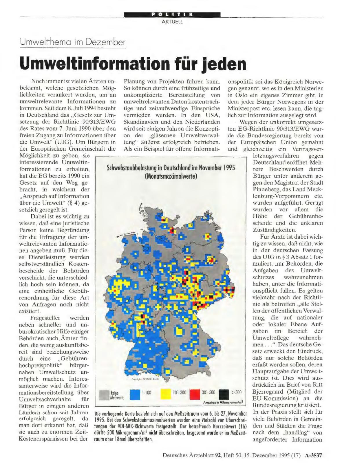 Vorschauseite 1: Umweltthema im Dezember: Umweltinformation für jeden