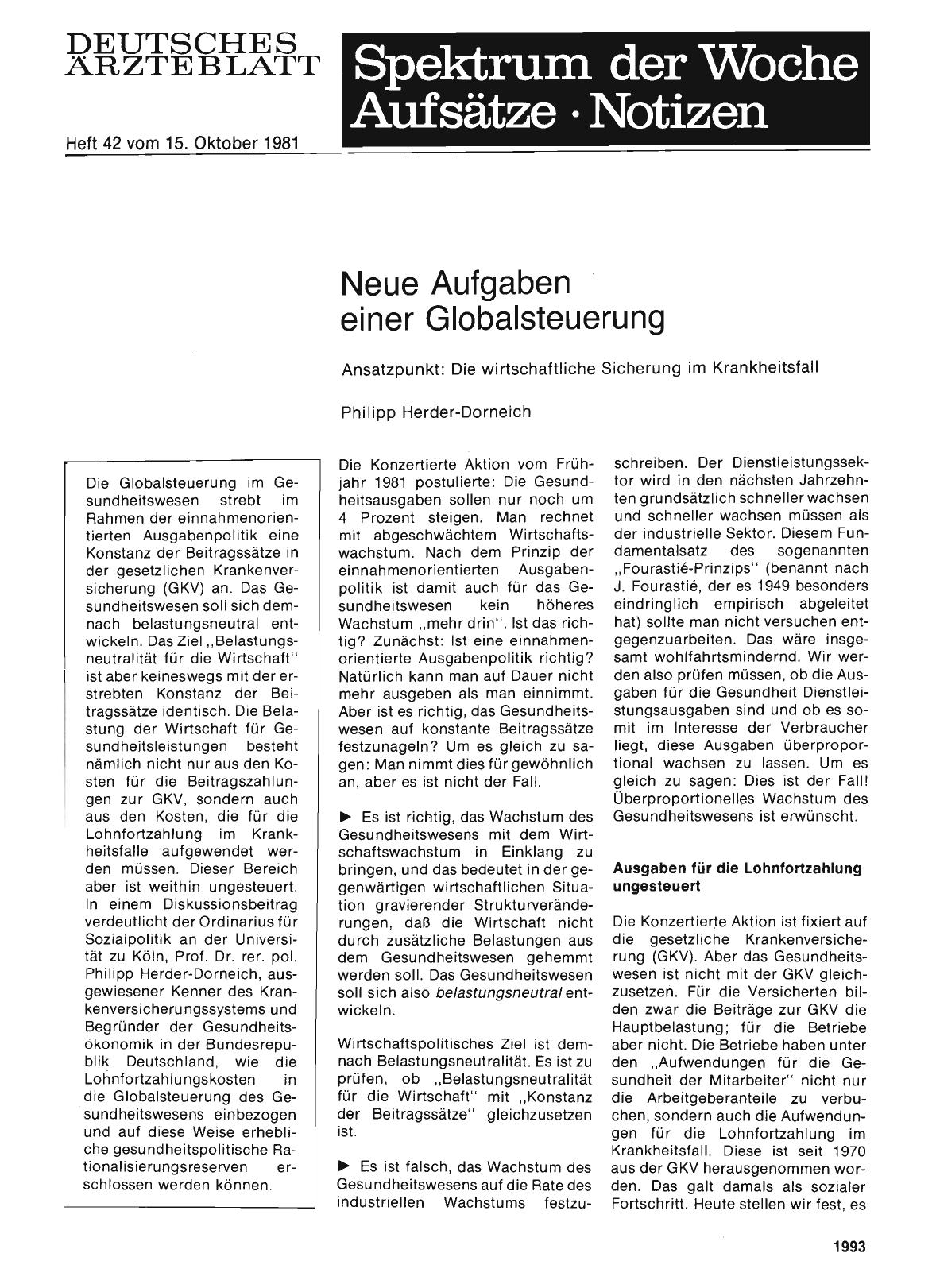 Vorschauseite 1: Neue Aufgaben einer Globalsteuerung